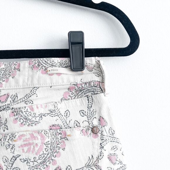 Anthropologie Pilcro and the Letterpress Womens Jeans Skinny Floral Print Cream - Picture 4 of 11